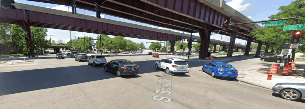 Stony Island Avenue and South Chicago Avenue Gmaps image
