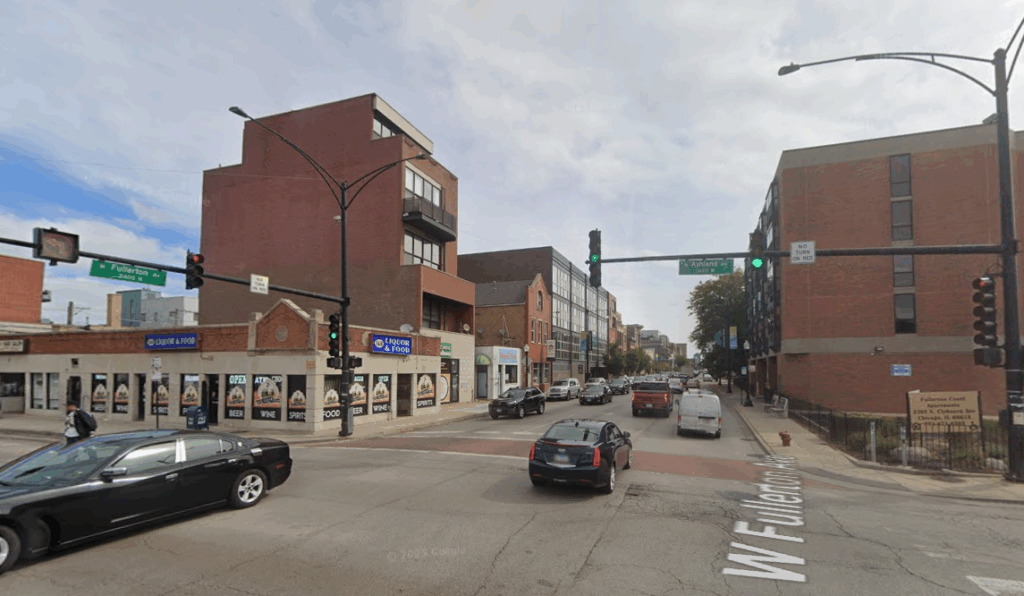 North Ashland Avenue and West Fullerton Parkway intersection from Google Maps.