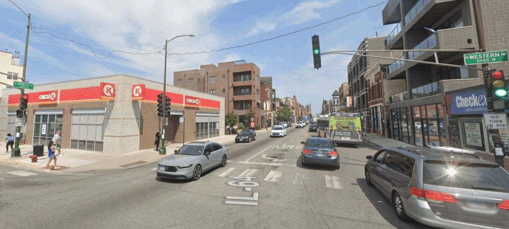 Western Avenue and North Avenue intersection from Google Maps.